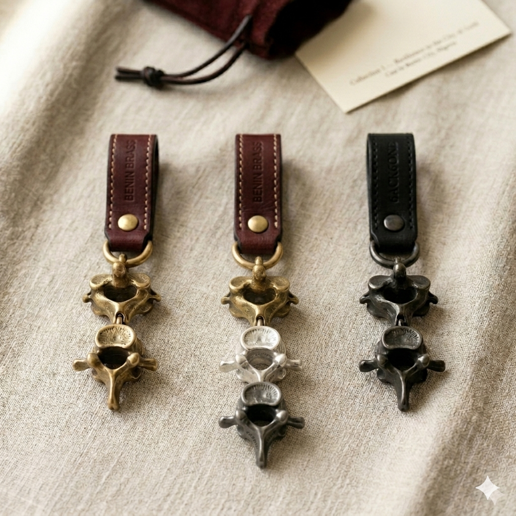 6ACK6ONE Vertebra Keychain — Brass, Silver, Oxidized